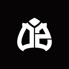 DZ Logo monogram with spade shape design template