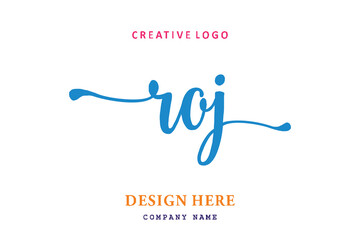 ROJ lettering logo is simple, easy to understand and authoritative - obrazy, fototapety, plakaty