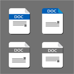 Flat design with Doc files download document,icon,symbol set, vector design element illustration