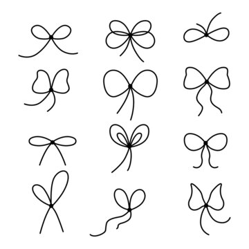 Set of lace bows icon