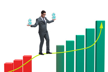 Businessman in forex market trend concept