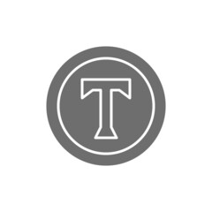 Fototapeta premium Text sign, copyright, author mark grey icon.