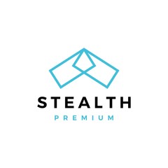 Fototapeta premium stealth bomber logo vector icon illustration