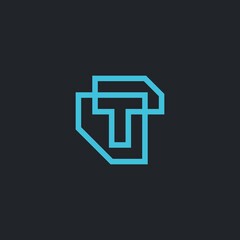 t letter mark logo vector icon illustration