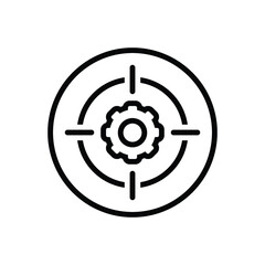 Black line icon for precisely