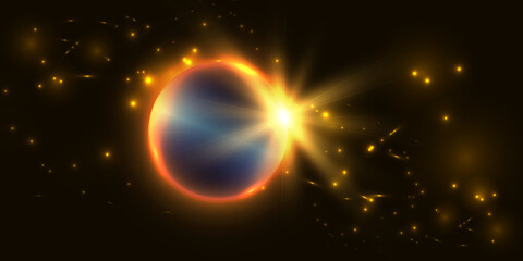 Abstract background with bright light effects for vector illustration.