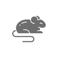Mouse, rat, hamster, rodent, pet, animal grey icon.