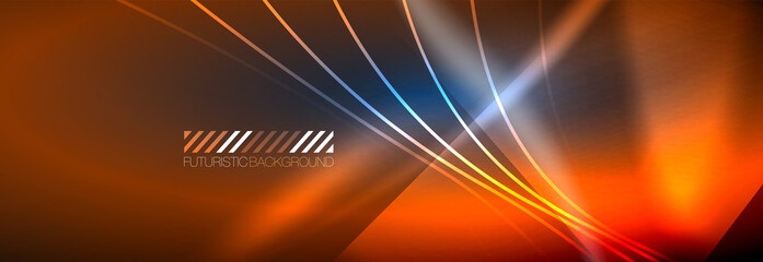 Fototapeta na wymiar Neon dynamic beams vector abstract wallpaper background. Wallpaper background, design templates for business or technology presentations, internet posters or web brochure covers