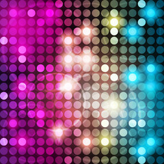 Sparkling disco background in pink purple and blue color. Vector illustration