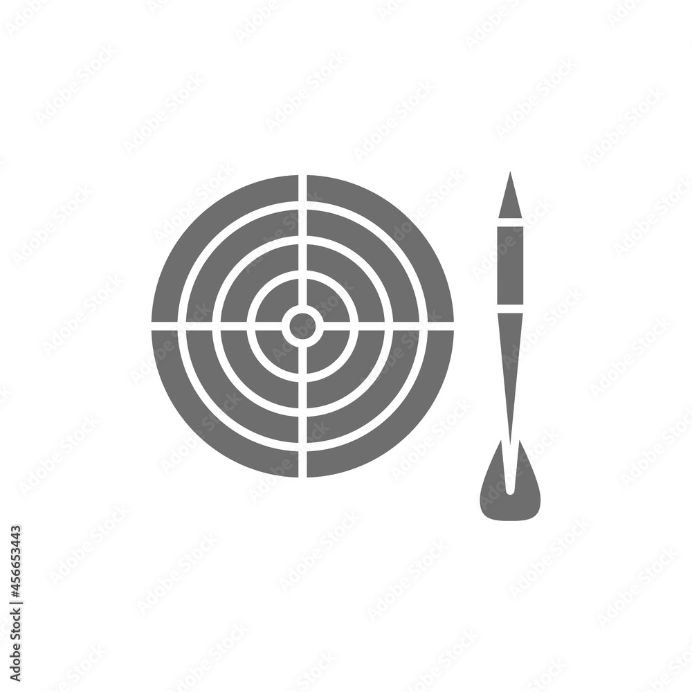 Canvas Prints darts grey icon. isolated on white background