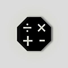 Obraz premium plus minus flat icon calculation signs web colorful white background 