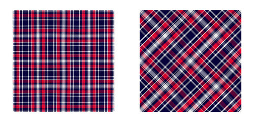 Plaid pattern seamless vector background. Tartan in dark blue, wine red for flannel shirt or other modern fabric design. Stripe vector texture.