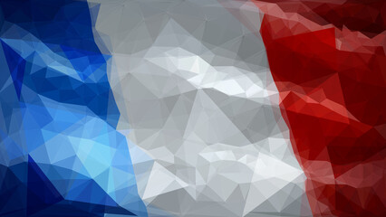 Lo polygonal flag abstraction. Design element.