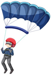 A man parachuting isolated