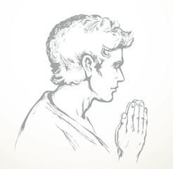 Vector image of the praying person