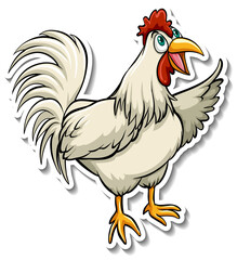A cute chicken cartoon animal sticker