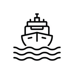 Black line icon for boats
