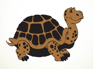 The big turtle. Vector drawing