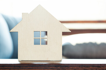 closeup view of A little flat wooden house