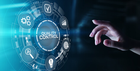 Quality control assurance standards business technology concept.
