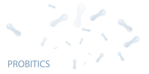 Probiotics Bacteria Vector illustration. Biology, Science background. Microscopic bacteria closeup.
