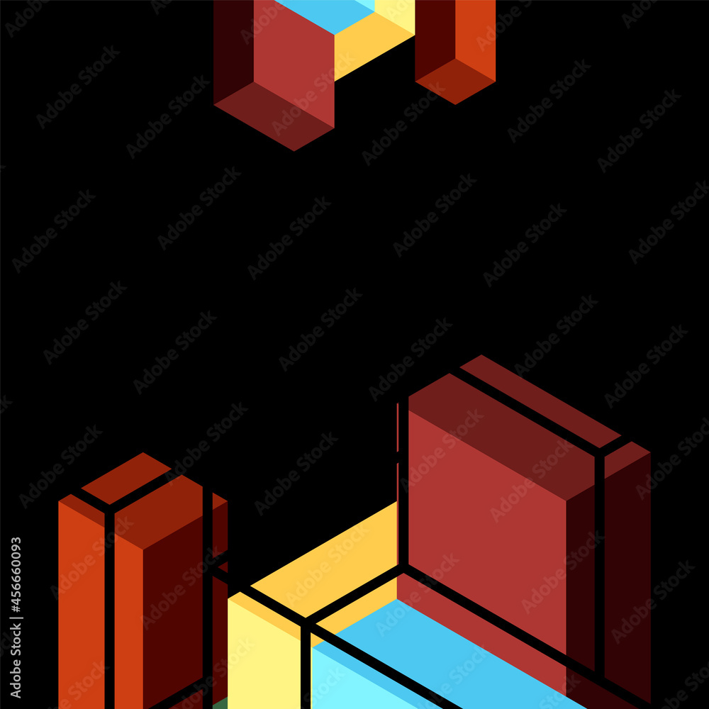 Poster abstract background. 3d cubes, cubic elements and blocks. techno or business concept for wallpaper, 