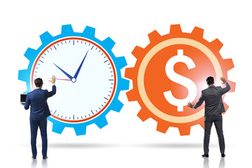 Time is money concept with businessman