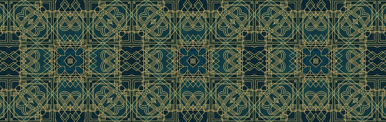 Elegant Gold And Teal Green Banner