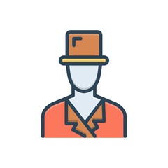 Color illustration icon for phil