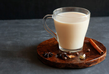 Masala tea. Tea in a cup with spices