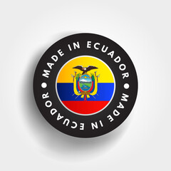 Made in Ecuador text emblem badge, concept background