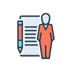 Color illustration icon for auditor
