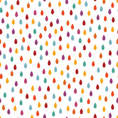 Colorful raindrops seamless pattern