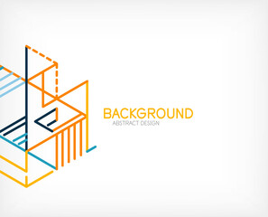 Abstract background. Color lines on white background. Linear abstract composition. Techno or business concept for wallpaper, banner, background, landing page