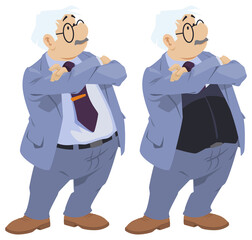 Solid man. Gray-haired businessman. Illustration for internet and mobile website.