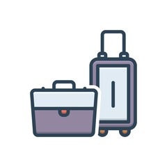 Color illustration icon for bags