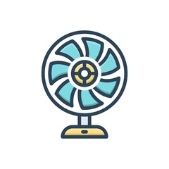 Color illustration icon for cooling