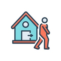 Color illustration icon for out