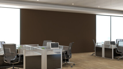 blank wall in office room for company logo mockup