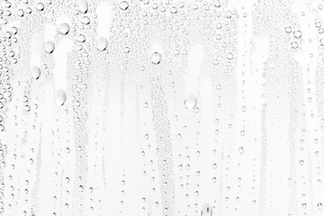 Naklejka na ściany i meble white background water drops on glass, abstract design overlay wallpaper