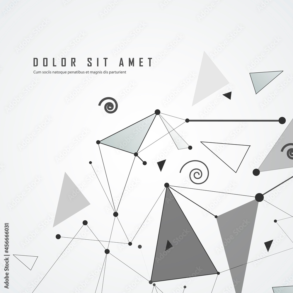 Poster Abstract shapes pattern in trendy style. Contemporary art. Minimal geometric background. Vector design element