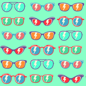 Seamless pattern background sunglasses with color