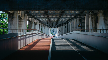 person on the bridge