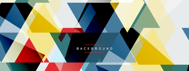 Color triangles composition, geometric abstract background. Techno or business concept, pattern for wallpaper, banner, background, landing page