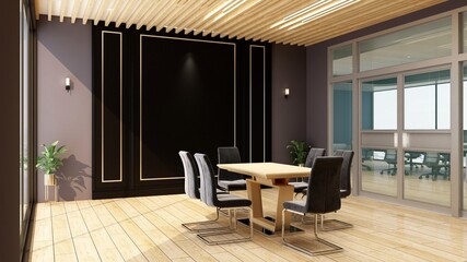 modern office meeting room for company wall logo mockup branding