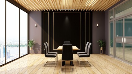 modern office meeting room for company wall logo mockup branding