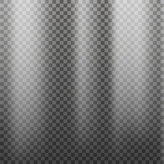 White rays light on transparent background