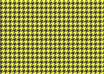黒と黄色（虎カラー）の千鳥格子模様、和柄パターン背景素材
