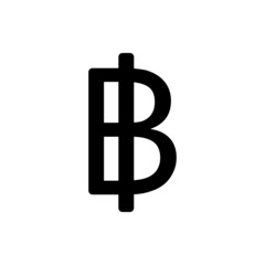 Thai baht sign. Thai baht symbol. Thai baht currency symbol. Thai baht SVG icon.