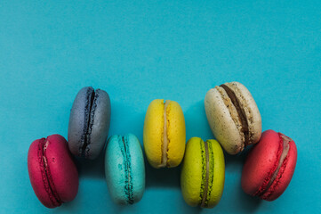 Macaron cookies, top view